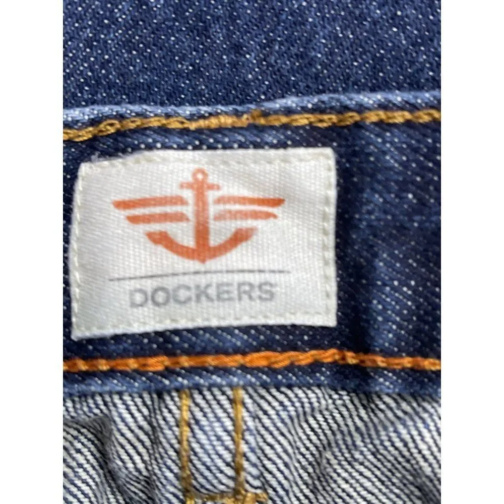 Dockers Men Dark Wash Straight Fit Denim Jeans Size 42 / 30